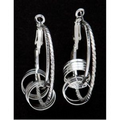 Hoop Earrings with Rings-Silver Plated